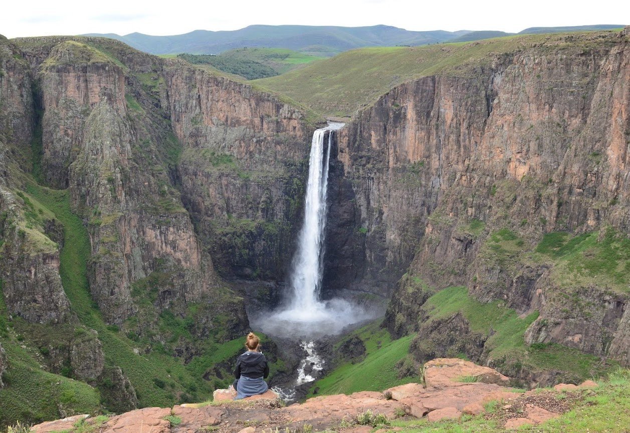 Maletsunyane Falls dropping into a deep gorge in Lesotho