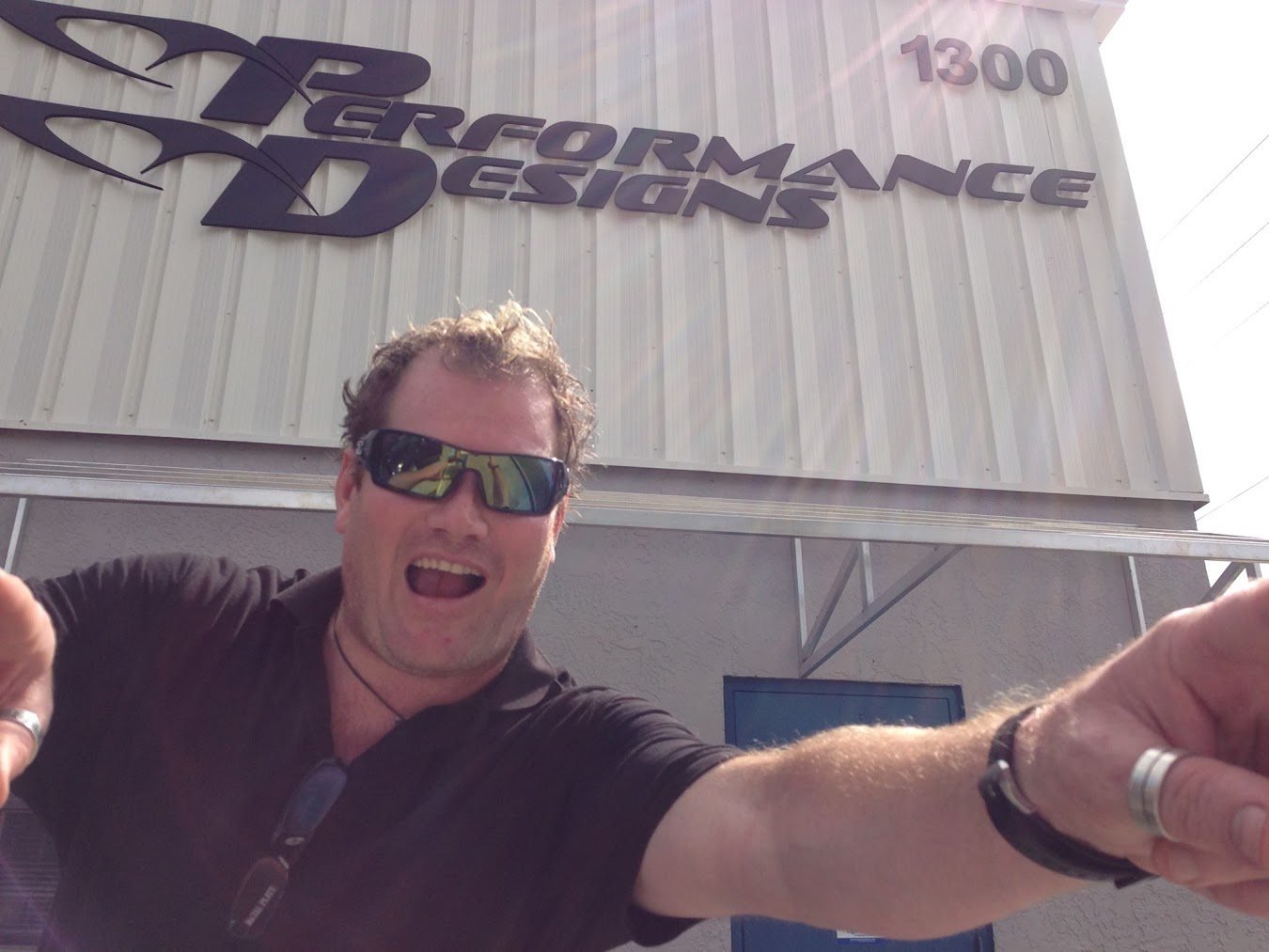 Mark Farmer outside the Performance Designs canopy factory